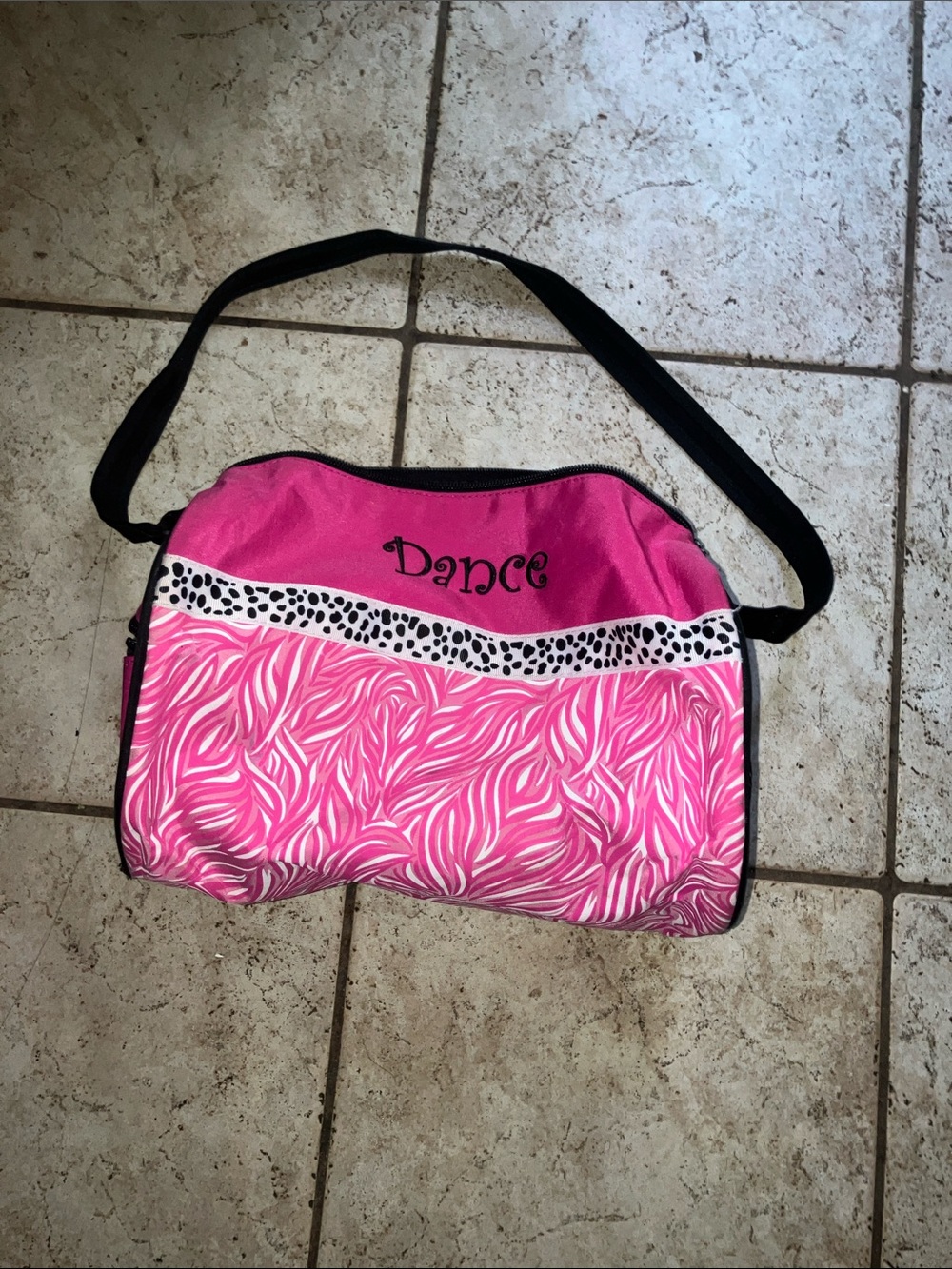 Small Pink Dance Duffel Bag with Side Pockets